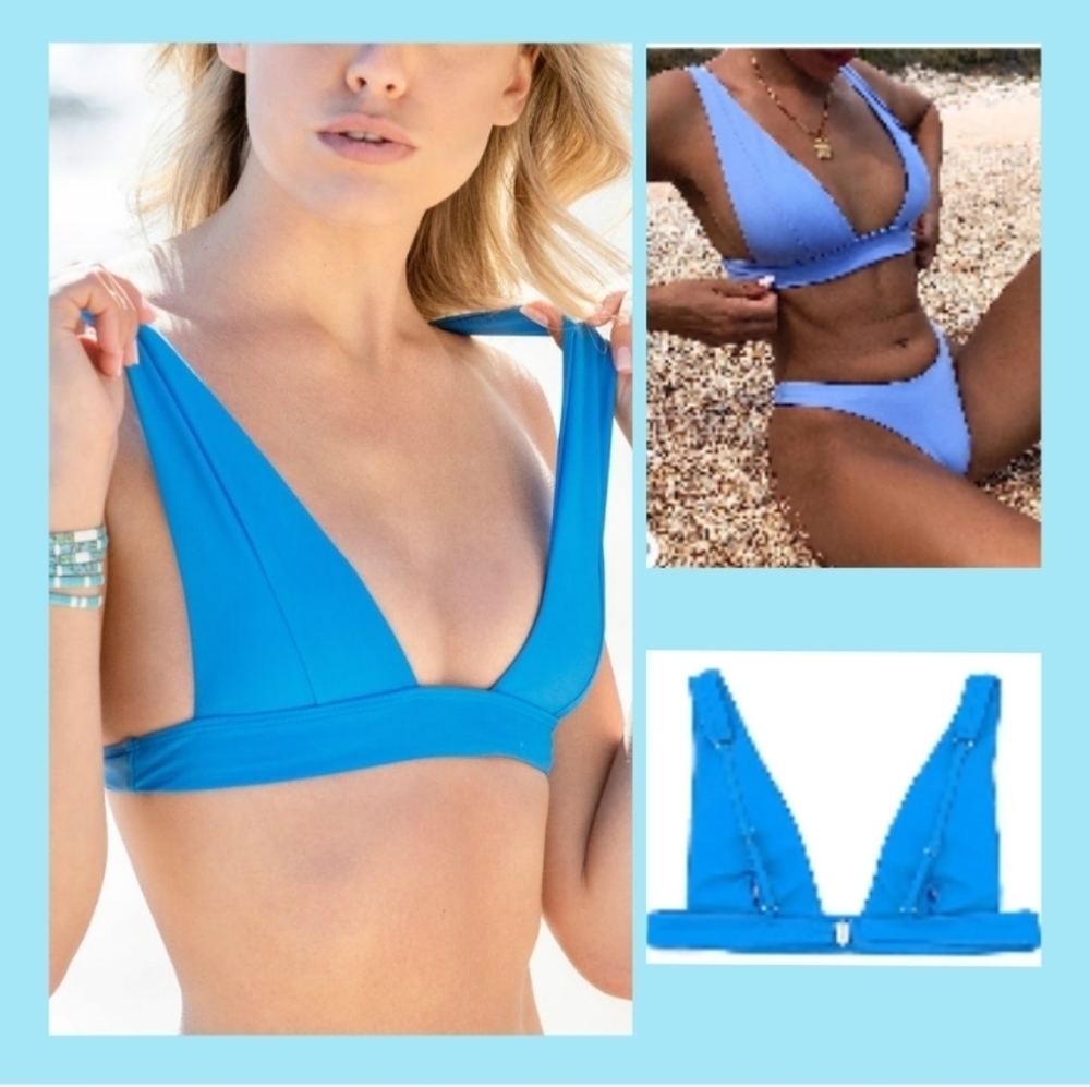 Sherry DC Brazilian Bikini Top Only Solid  Women Swimwear Push Up . Size L